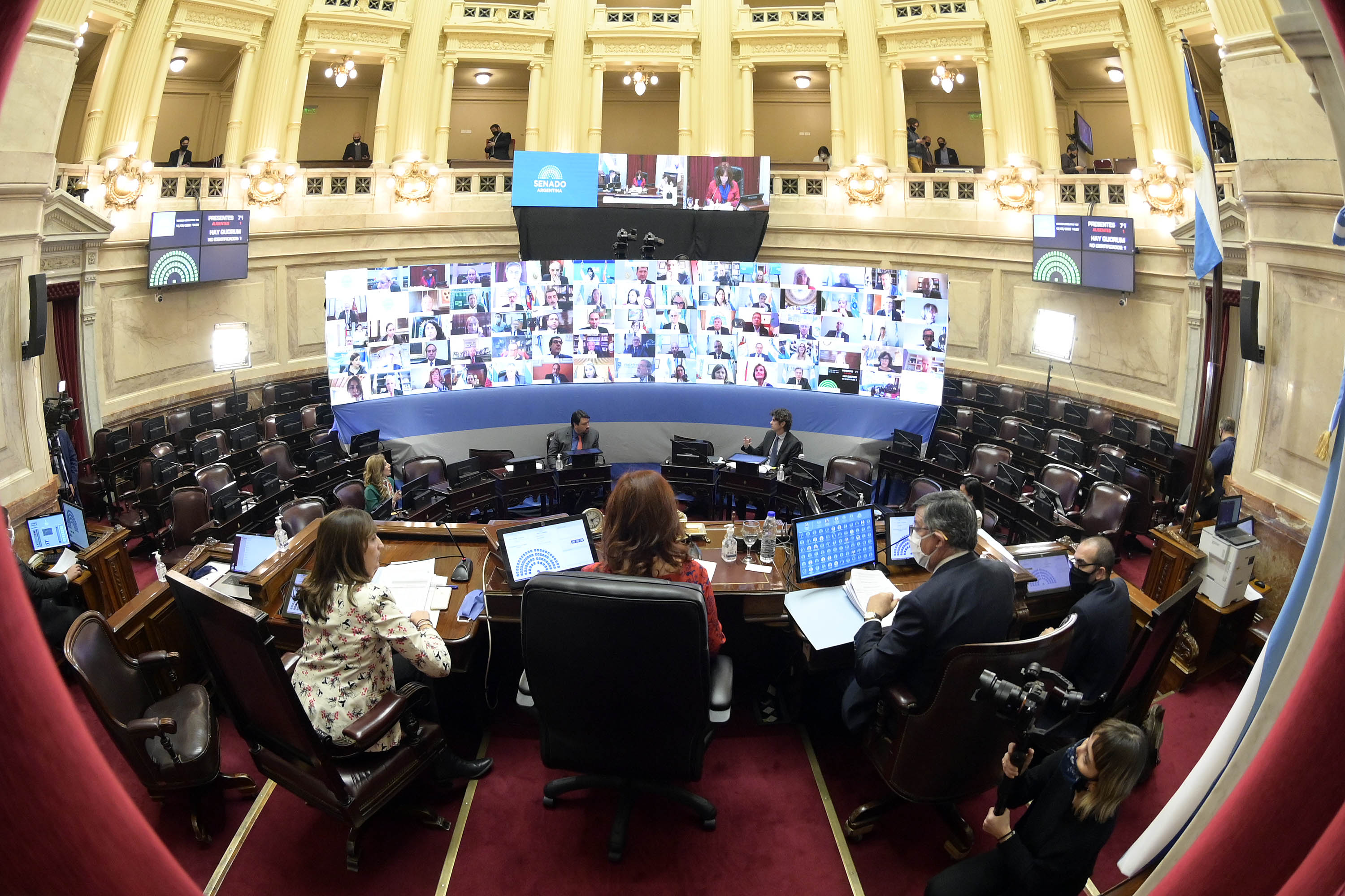 Se realizó con éxito la primera sesión remota en el Senado