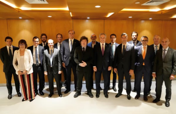 Milei se reunió en Madrid con importantes empresarios e inversores españoles